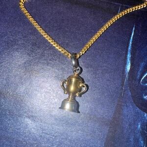 925 Sterling Silver Links of London Gold trophy pendant charm necklace winner